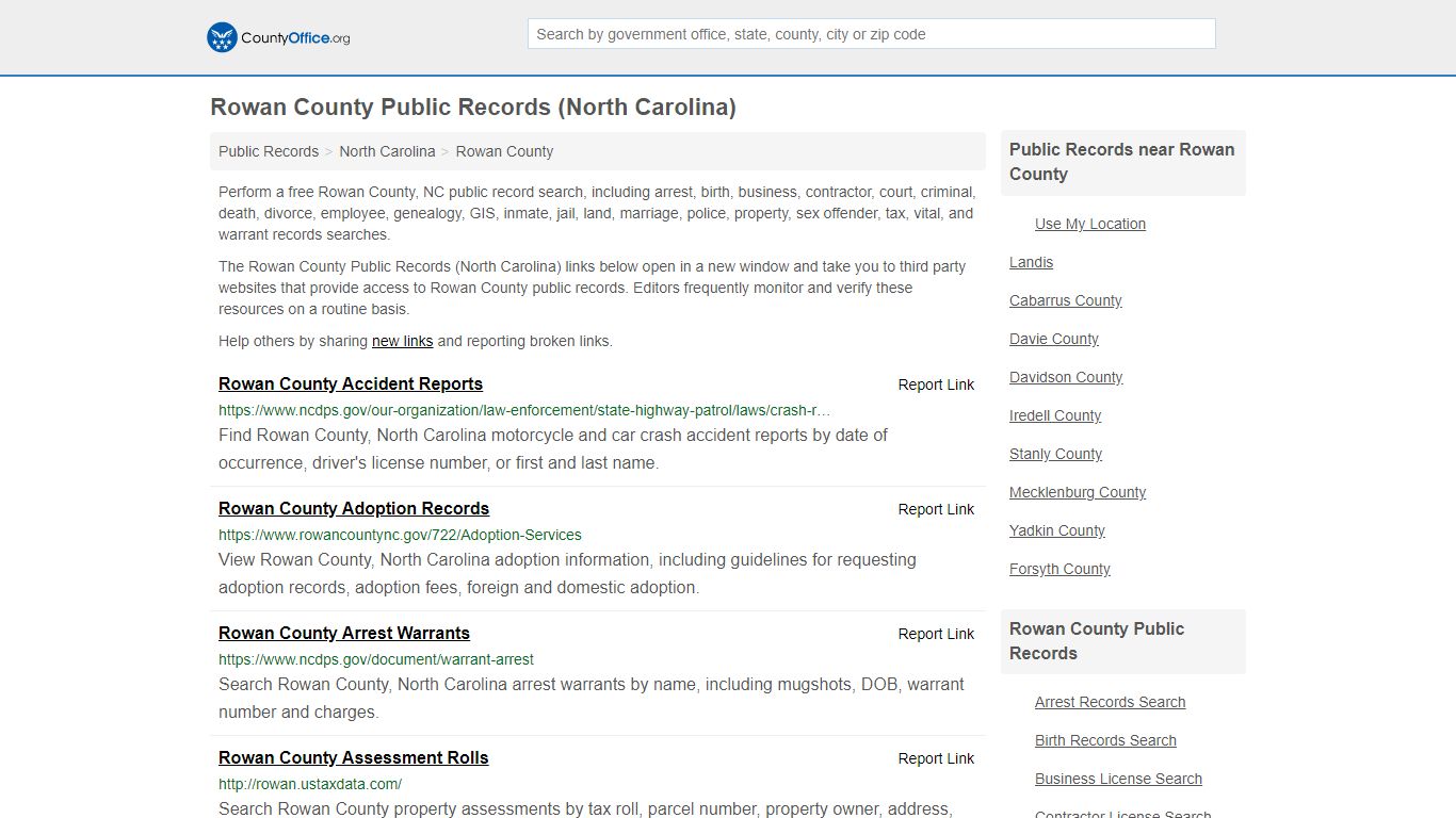 Public Records - Rowan County, NC (Business, Criminal, GIS ...